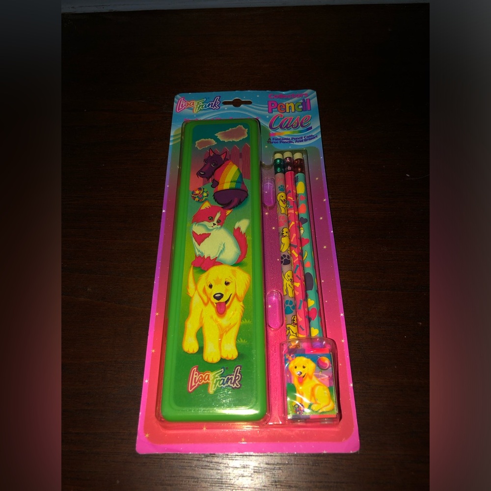 Vintage Lisa Frank Pencil Case New HTF Cats and Dogs Print